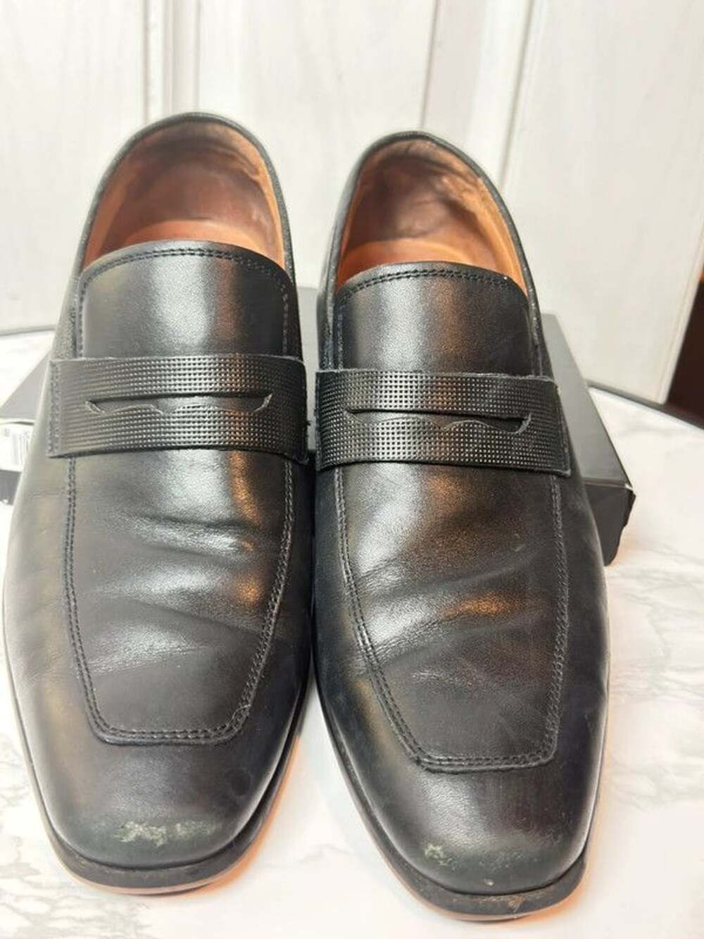 Florsheim Zaffiro Moc Toe Penny Loafers in black leather